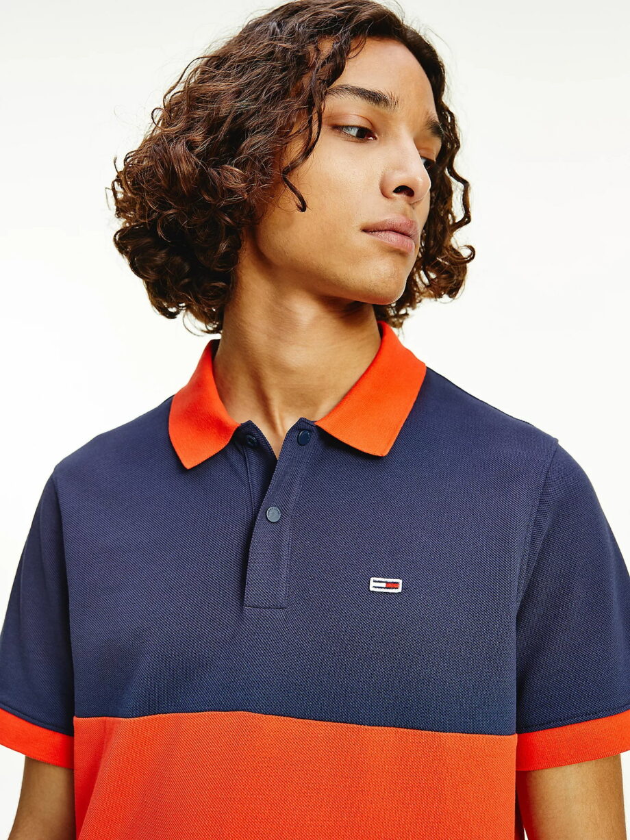 Tommy Jeans Color Block-Poloshirt aus Bio-Baumwolle