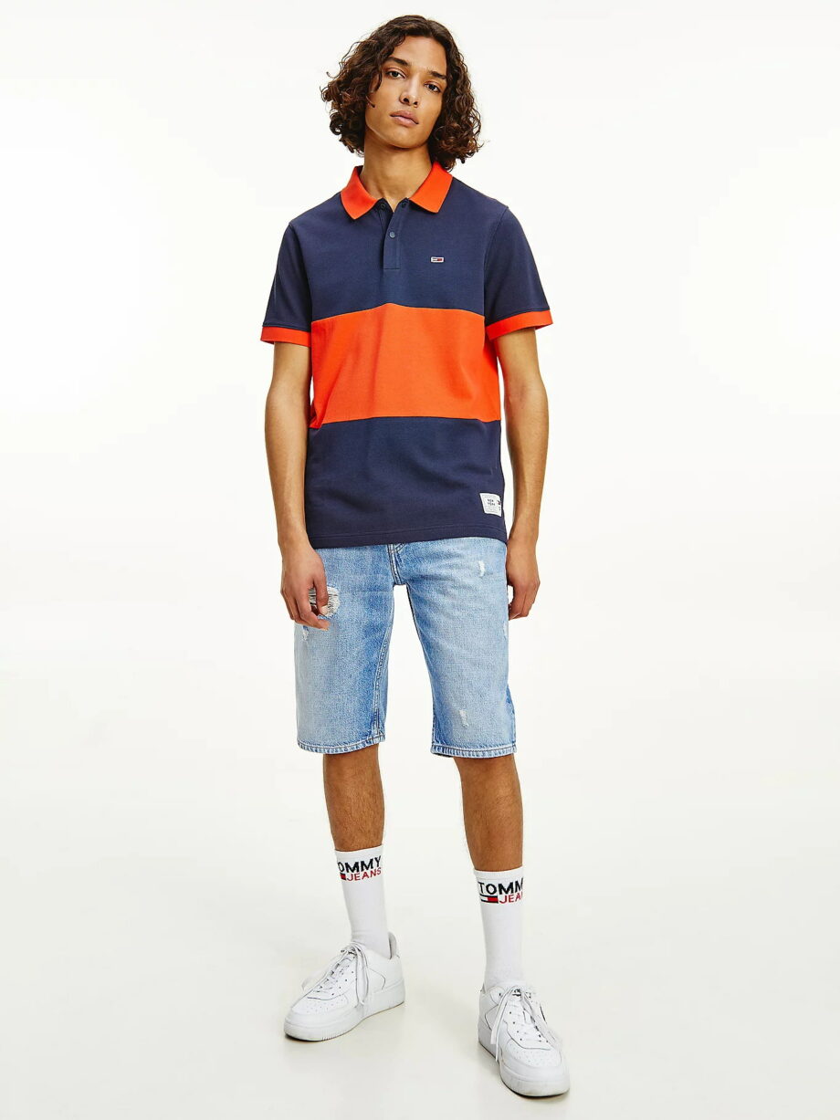 Tommy Jeans Color Block-Poloshirt aus Bio-Baumwolle