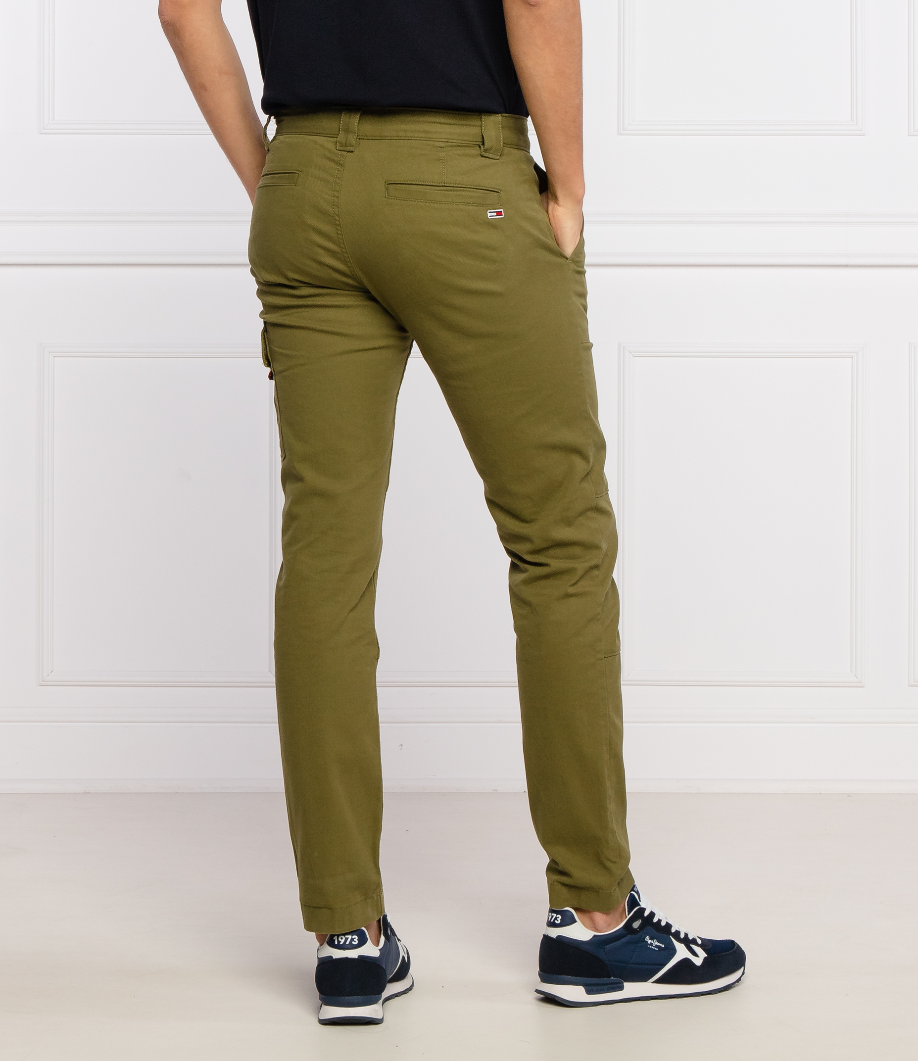 Tommy Jeans Cargohose, Bio Baumwolle, olivgrün TJM SCANTON