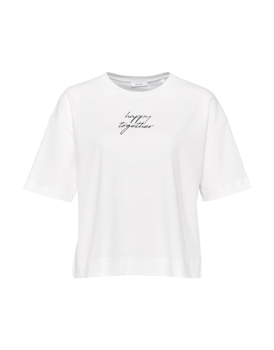 Opus Motiv Shirt Setty lettering, white