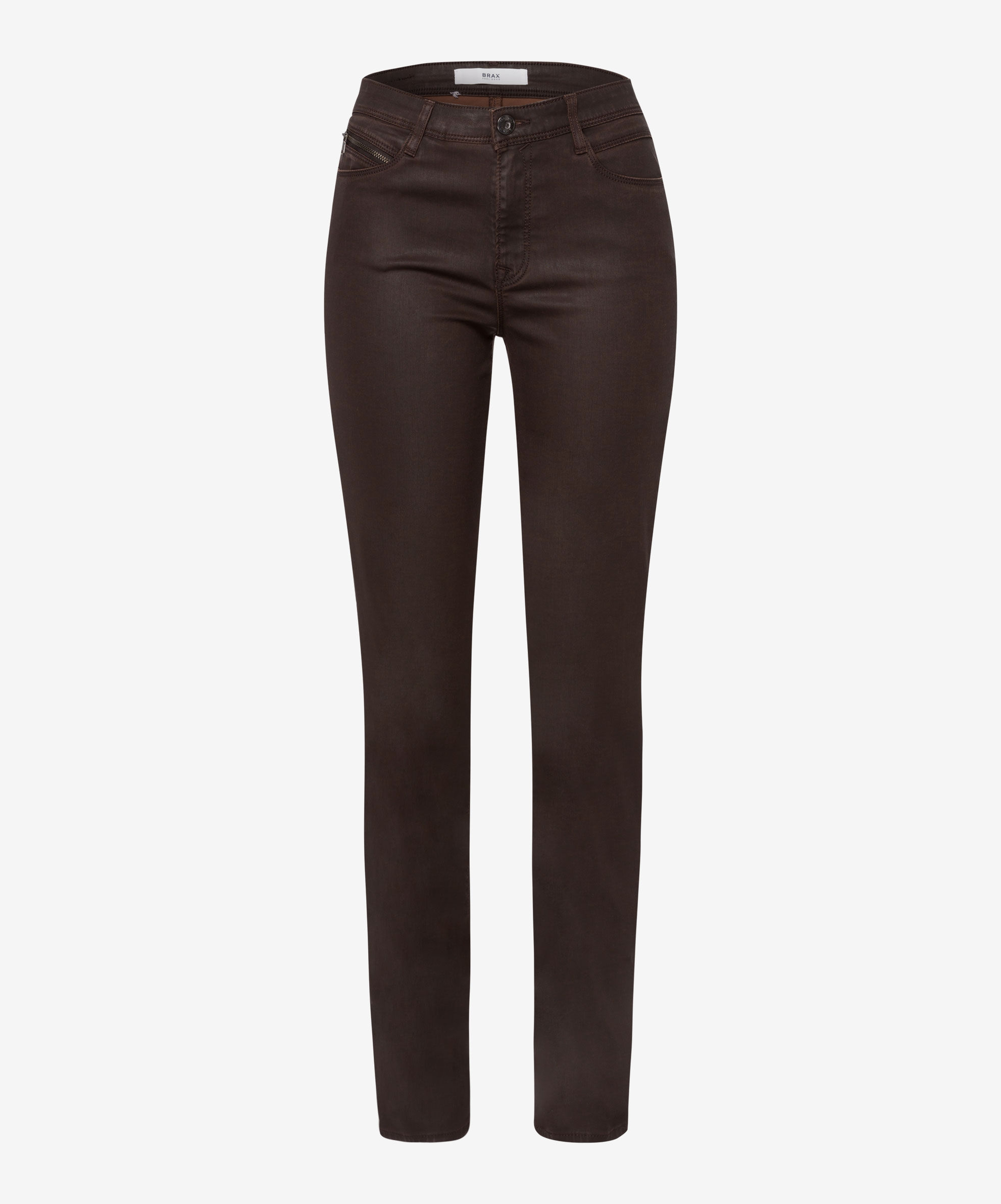 Brax Women Skinny Jeans in Coated Denim Style Shakira, clean brown -  Hartmann Mode Shop