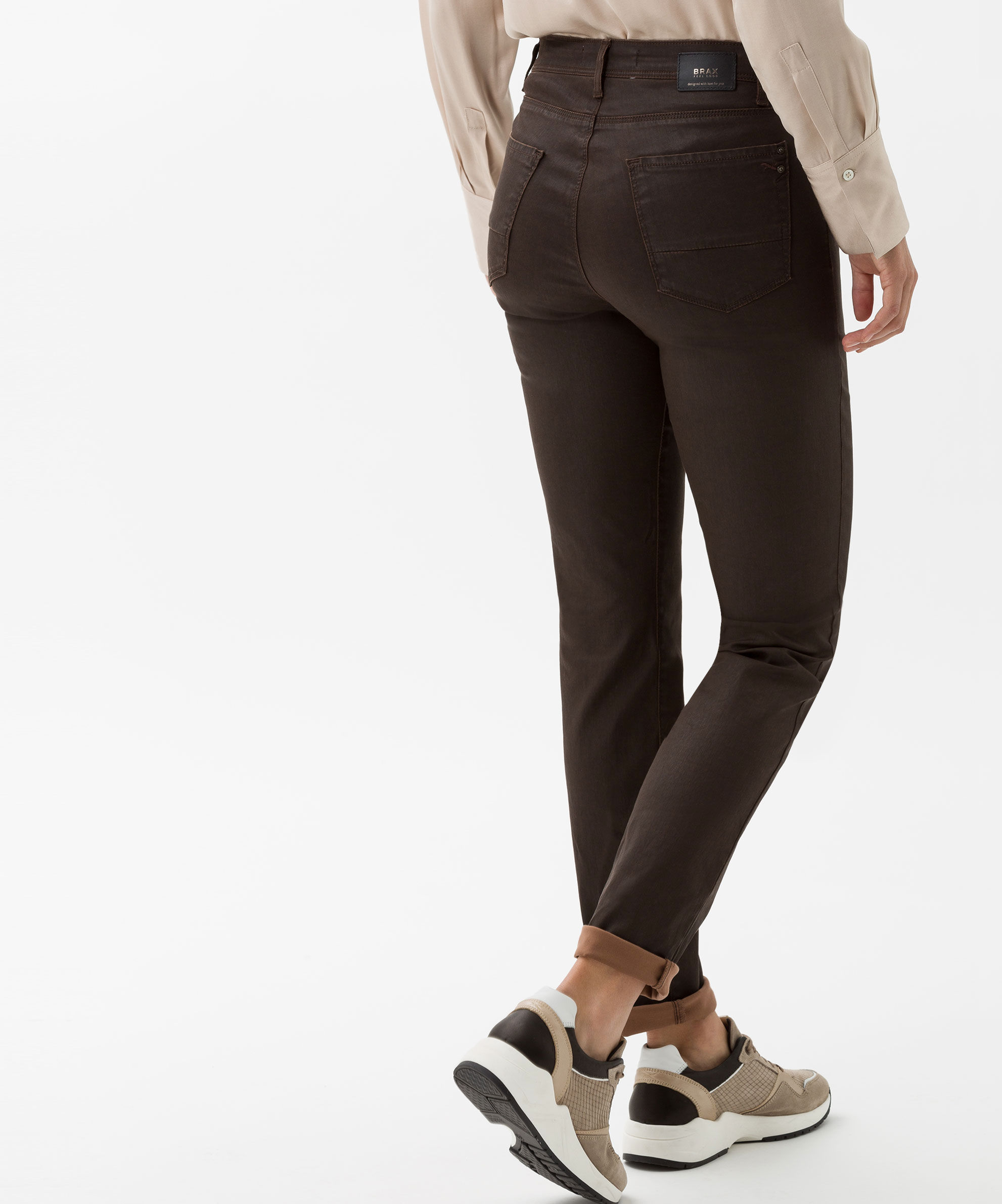 Brax Women Skinny Jeans in Coated Denim Style Shakira, clean brown -  Hartmann Mode Shop