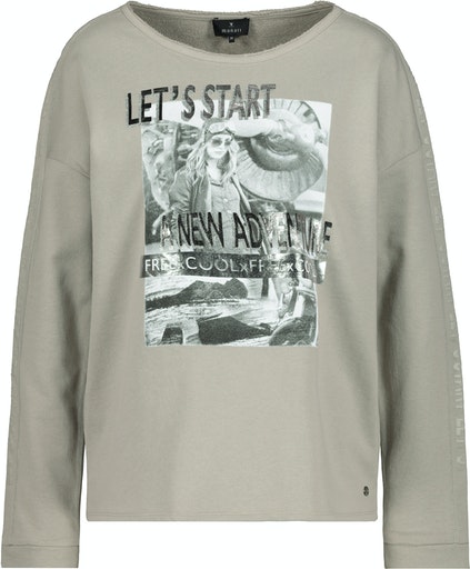 Monari Sweatshirt aus nachhaltiger Hartmann frosty Baumwolle mit Mode Print, - green Shop