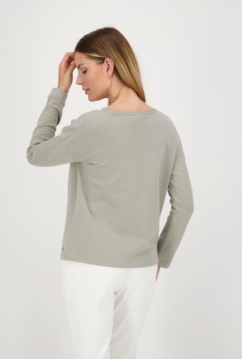 Monari Sweatshirt aus nachhaltiger Baumwolle mit Print, frosty green -  Hartmann Mode Shop