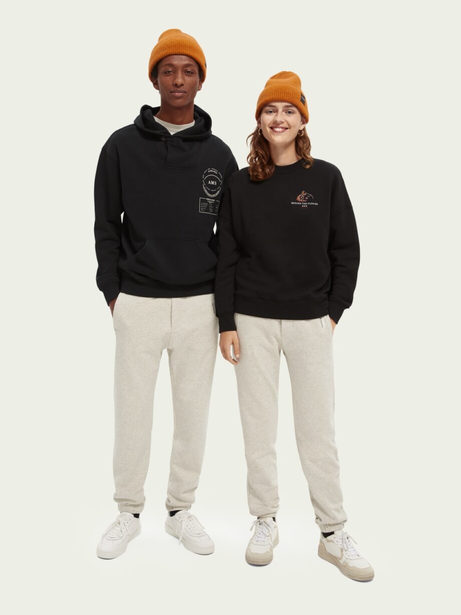 Scotch & Soda Unisex-Jogginghose aus Bio-Baumwolle, Grey Melange