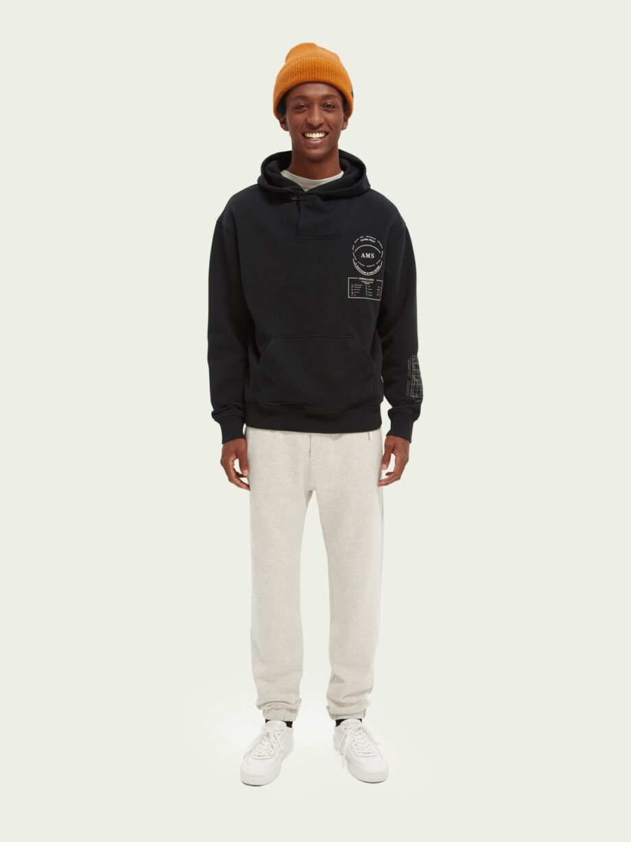 Scotch & Soda Unisex-Jogginghose aus Bio-Baumwolle, Grey Melange