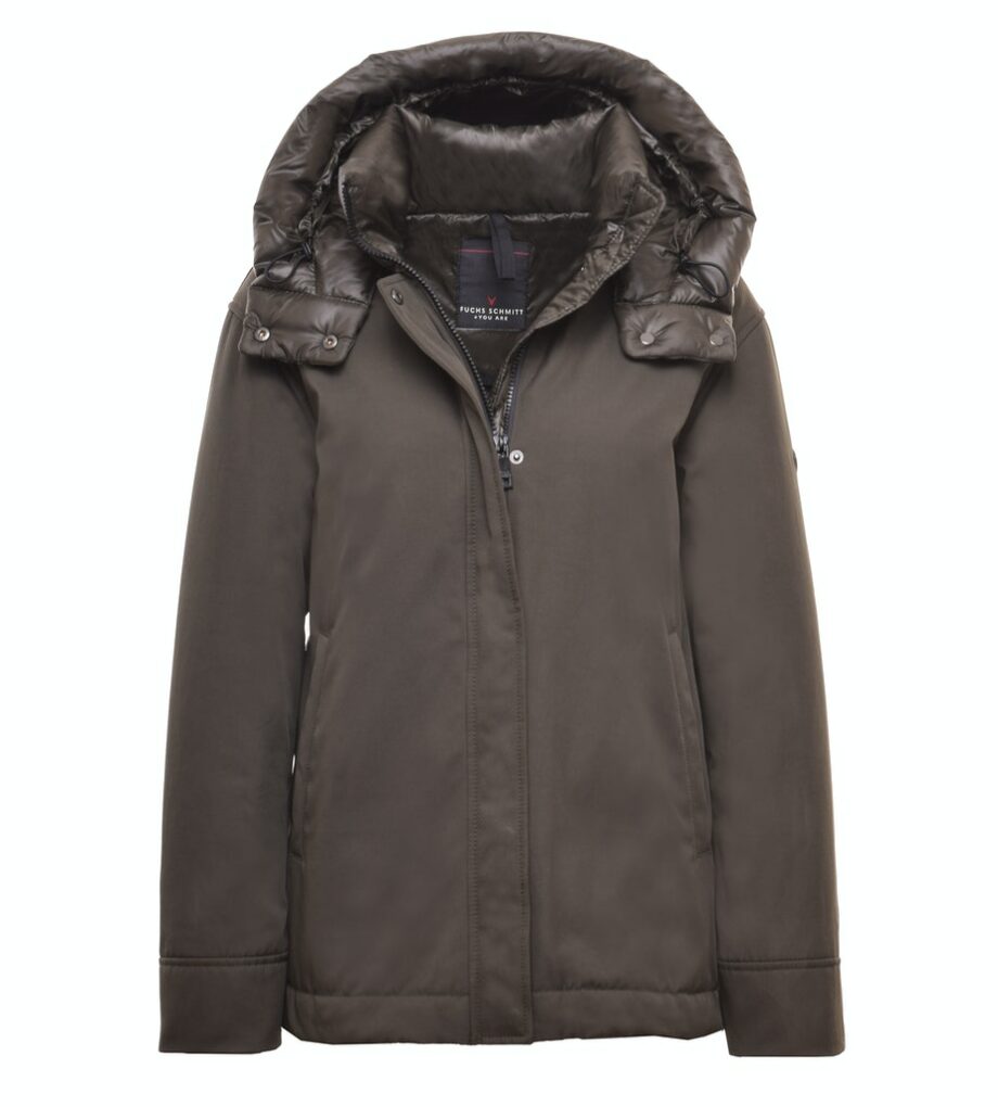 Fuchs Schmitt Parkajacke mit abnehmbarer Kapuze, wattiert mit Solarbal, olive