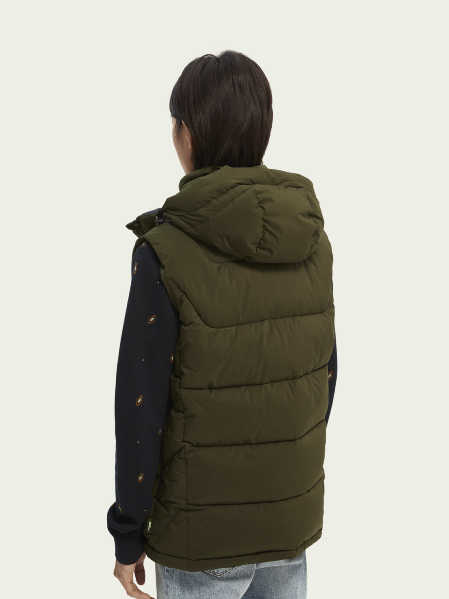 Scotch & Soda gesteppter Bodywarmer mit Kapuze, utility green
