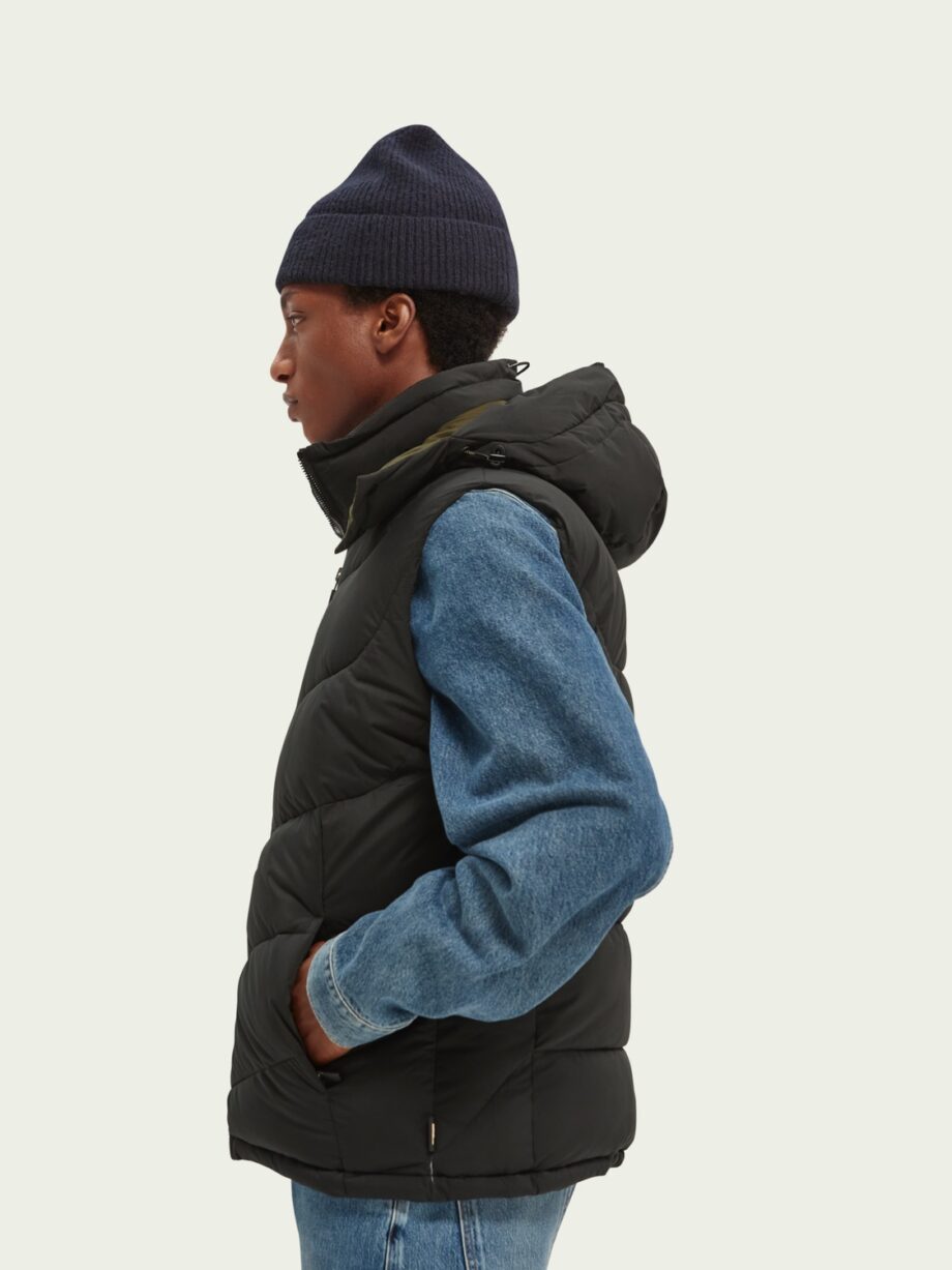 Scotch & Soda gesteppter Bodywarmer mit Kapuze, black