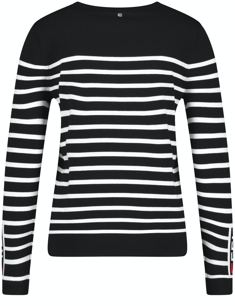 Gerry Weber Geringelter Pullover, schwarz/ecru/weiss ringel