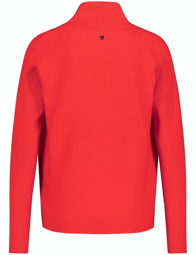 Gerry Weber Offene Jacke mit Rippenstrick, chili