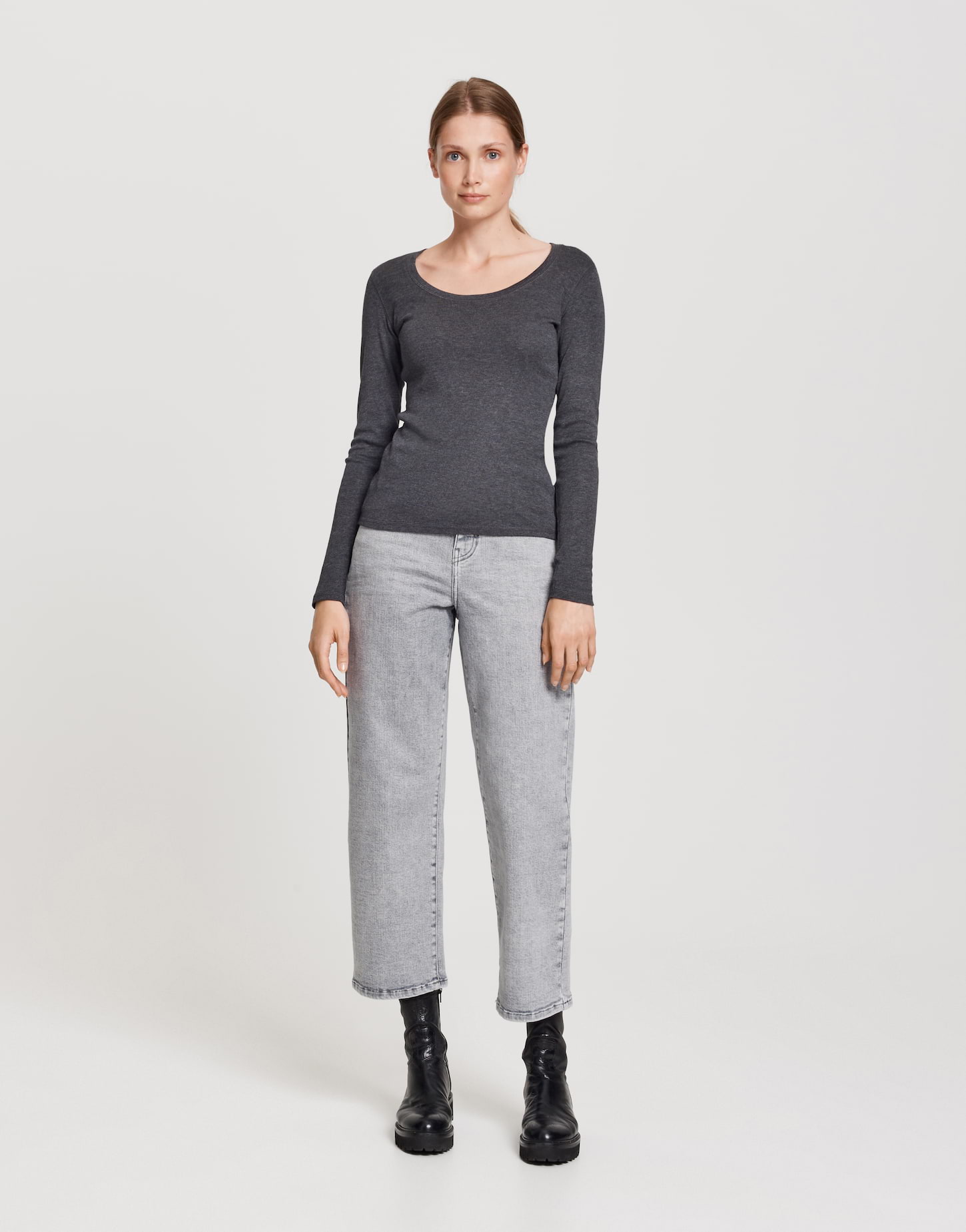 Opus Longsleeve Sorana, slate grey melange