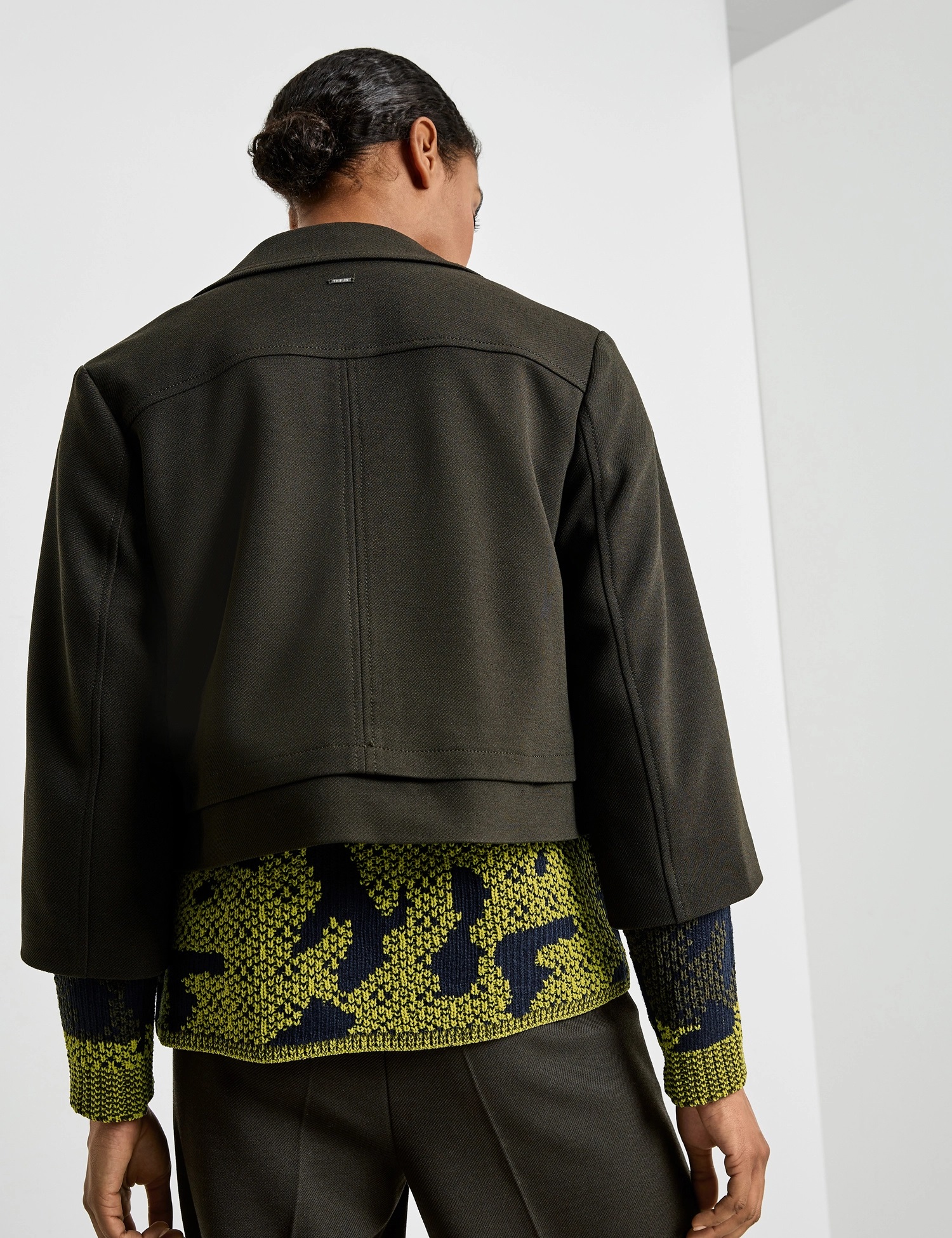 Taifun Kurzblazer im Biker-Style, moss green