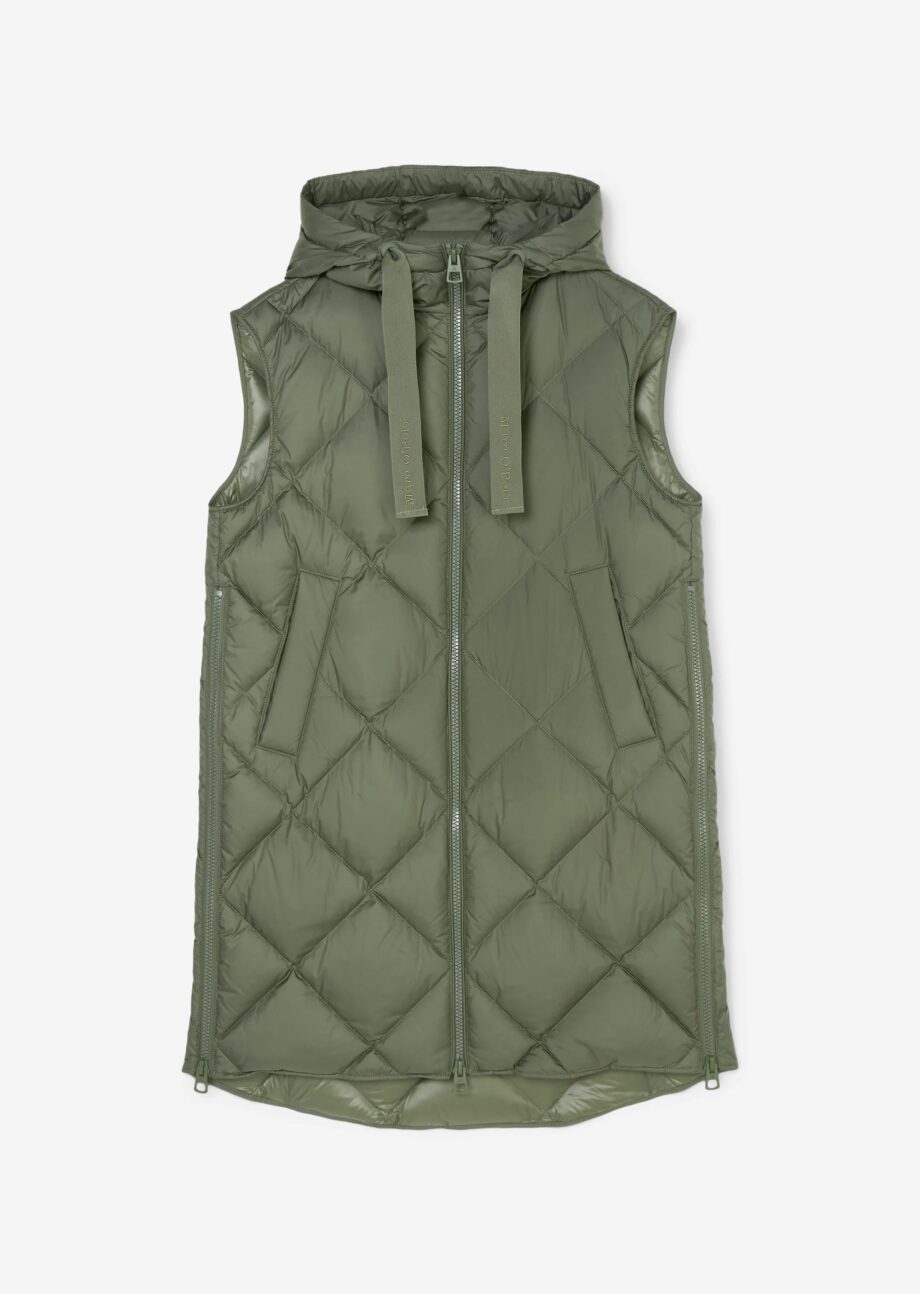 MARC O’POLO Puffer-Daunenweste mit langen, seitlichen Zippern, fresh moss