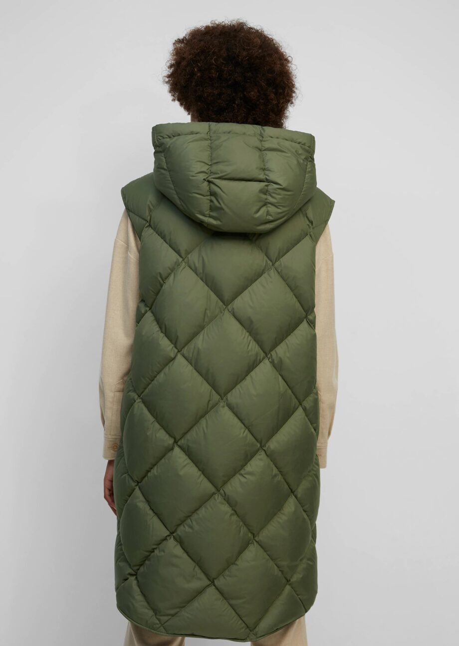 MARC O’POLO Puffer-Daunenweste mit langen, seitlichen Zippern, fresh moss