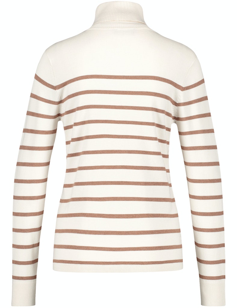 Taifun Rollkragenpullover mit Ringel-Dessin, canvas ringel