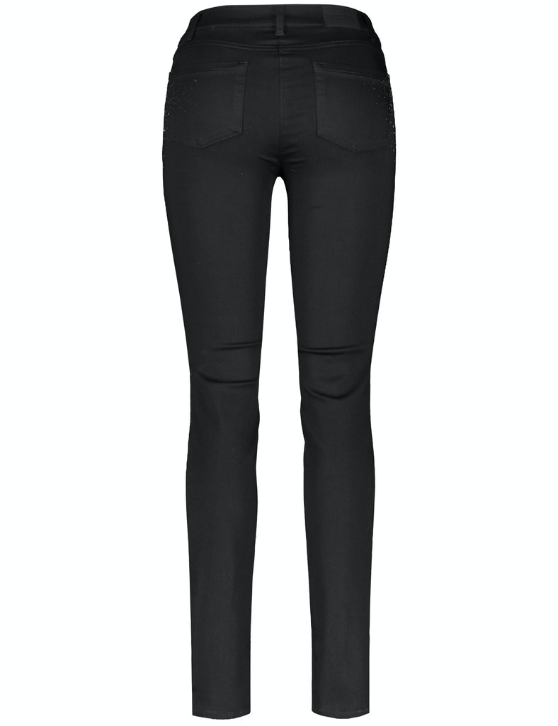 GERRY WEBER Jeans mit Steinchenapplikation Best4me SlimFit, black black denim