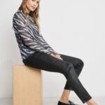 Taifun Mesh-Shirt mit Tiger-Print, obsidian gemustert
