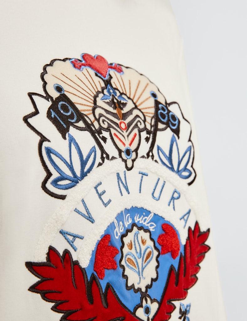 Taifun Hoodie mit Stickerei, canvas gemustert