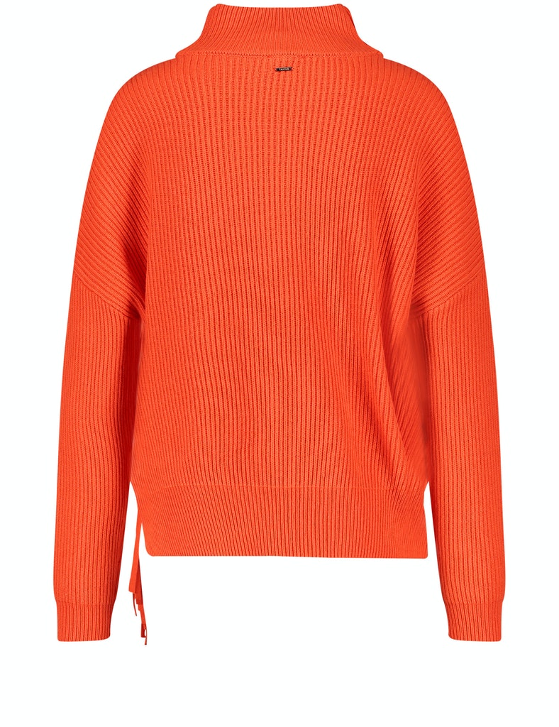 Taifun Pullover mit asymmetrischem Saum, chili