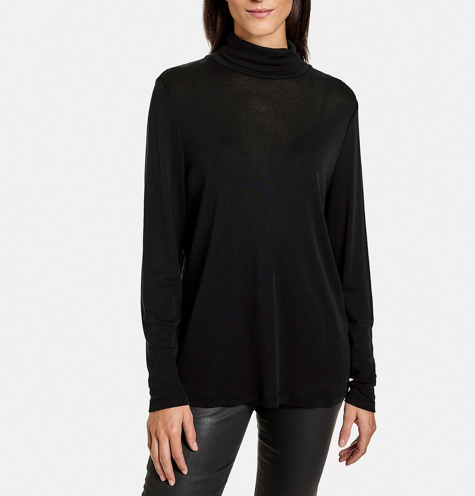 Gerry Weber Longsleeve Lyocell-Viskose, schwarz