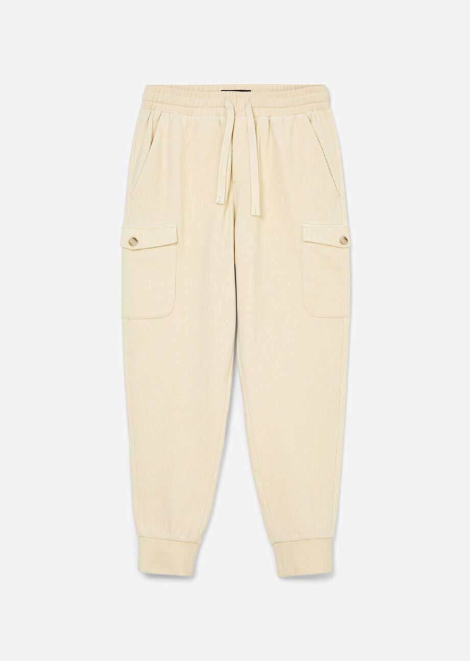 MARC O’POLO Cord-Cargo-Hose aus Organic Cotton-Jersey, linen white