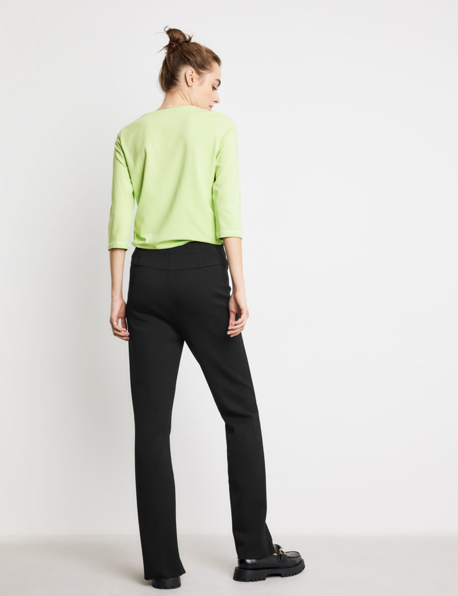 TAIFUN Stretchhose Skinny High mit Saumschlitzen, schwarz