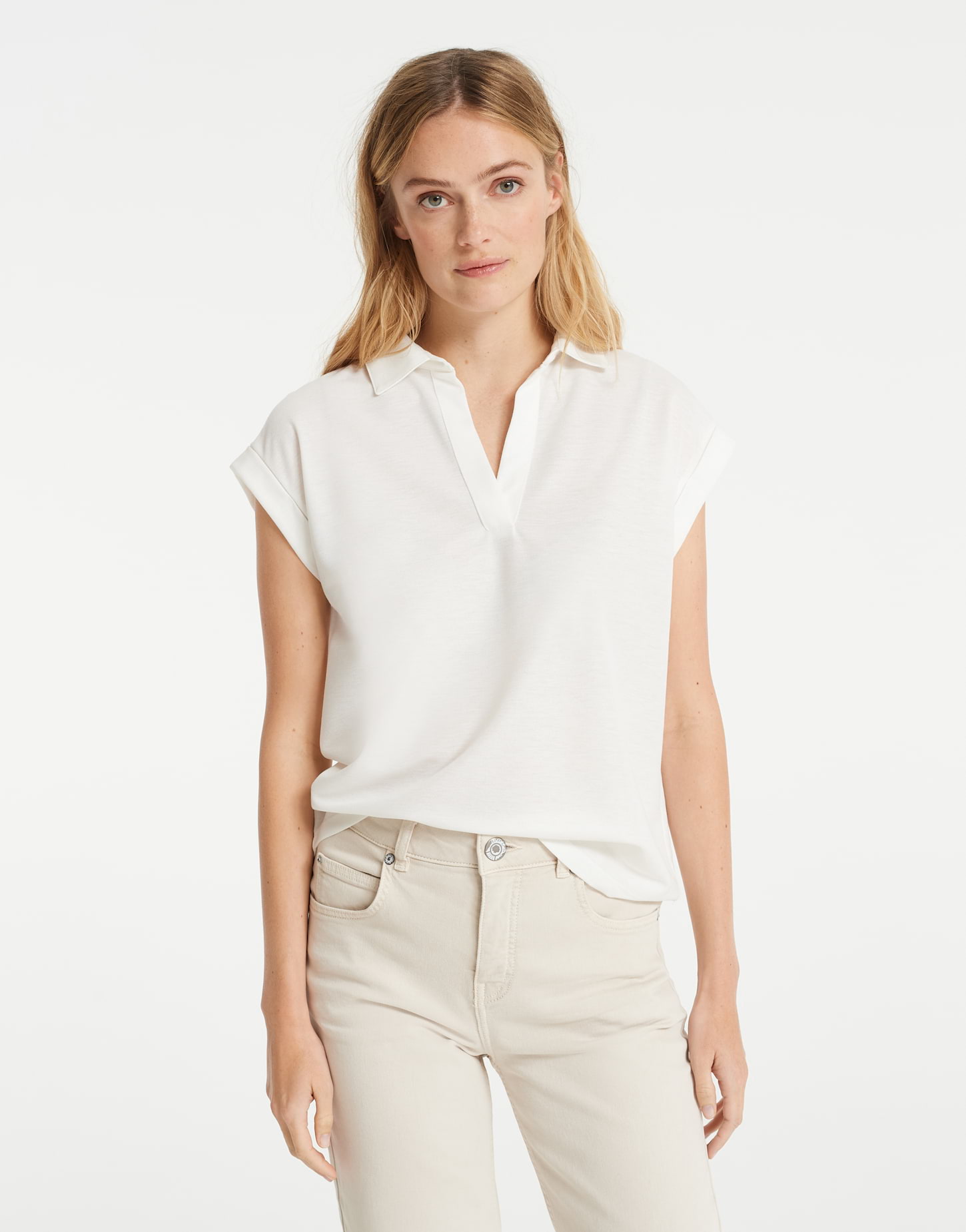 Opus Poloshirt Silou, milk