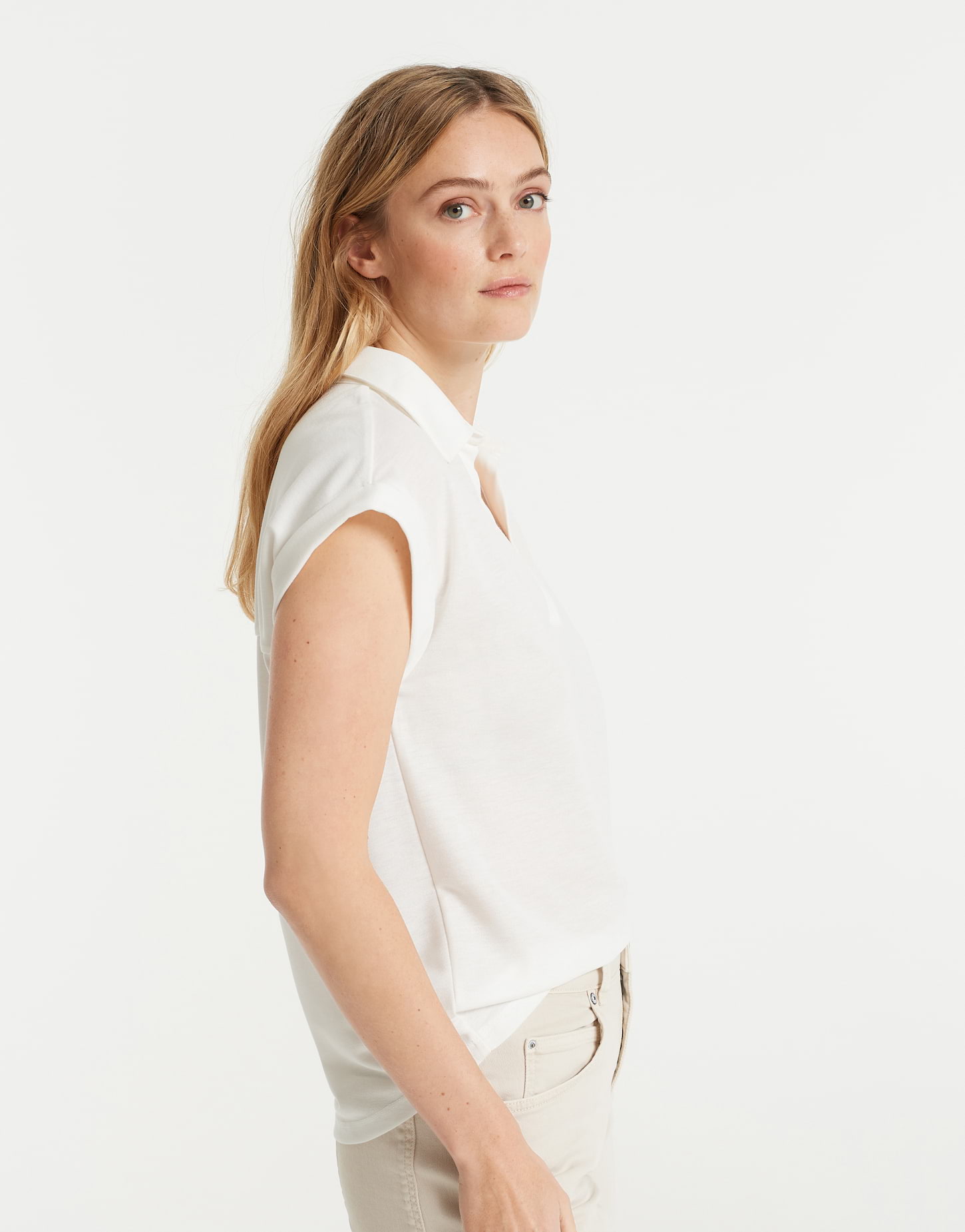 Opus Poloshirt Silou, milk