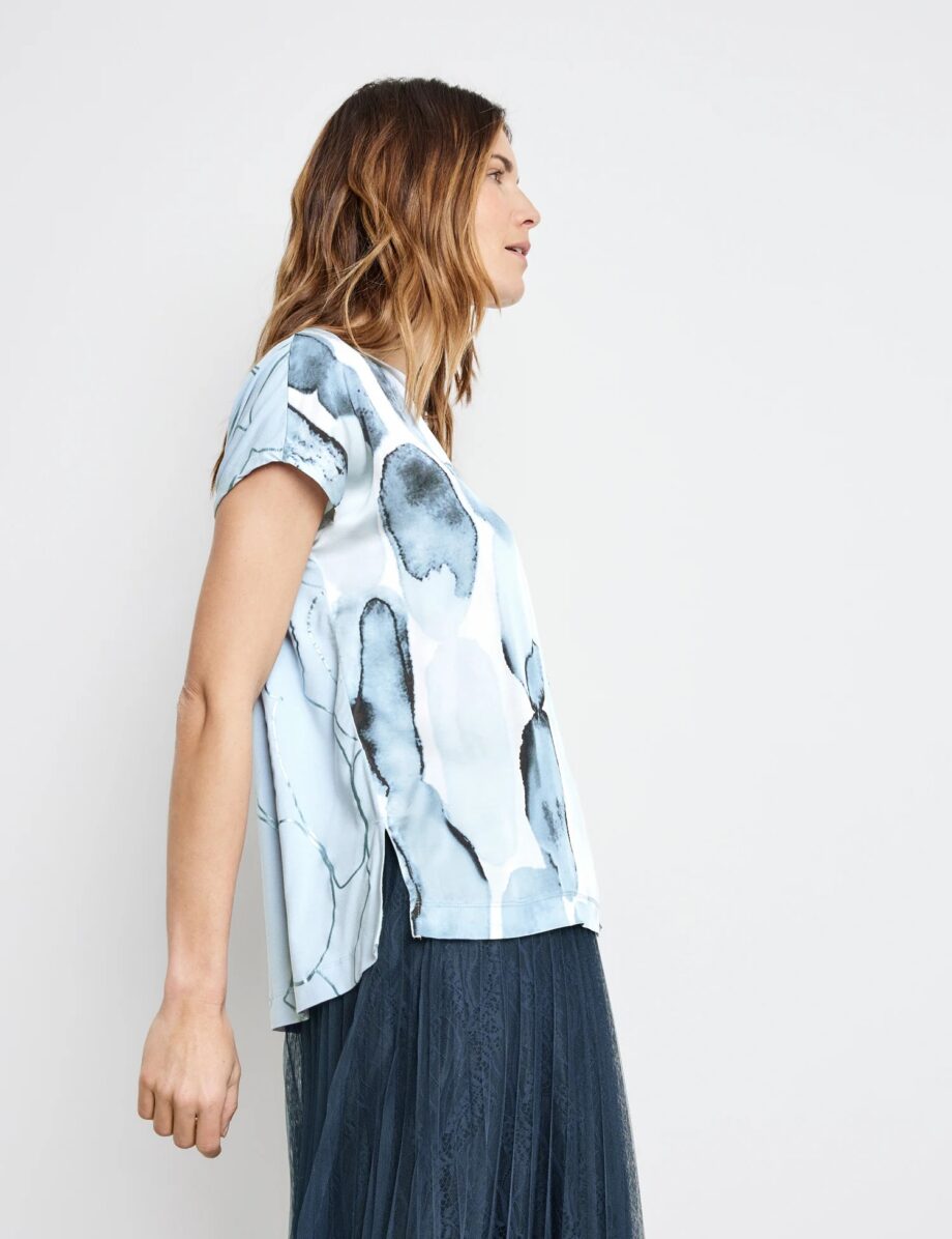 GERRY WEBER Kunstvolles Shirt EcoVero, sky/ light blue