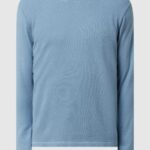 Marc O'Polo Herren T-Shirt Langarm  aus Baumwolle - Hellblau