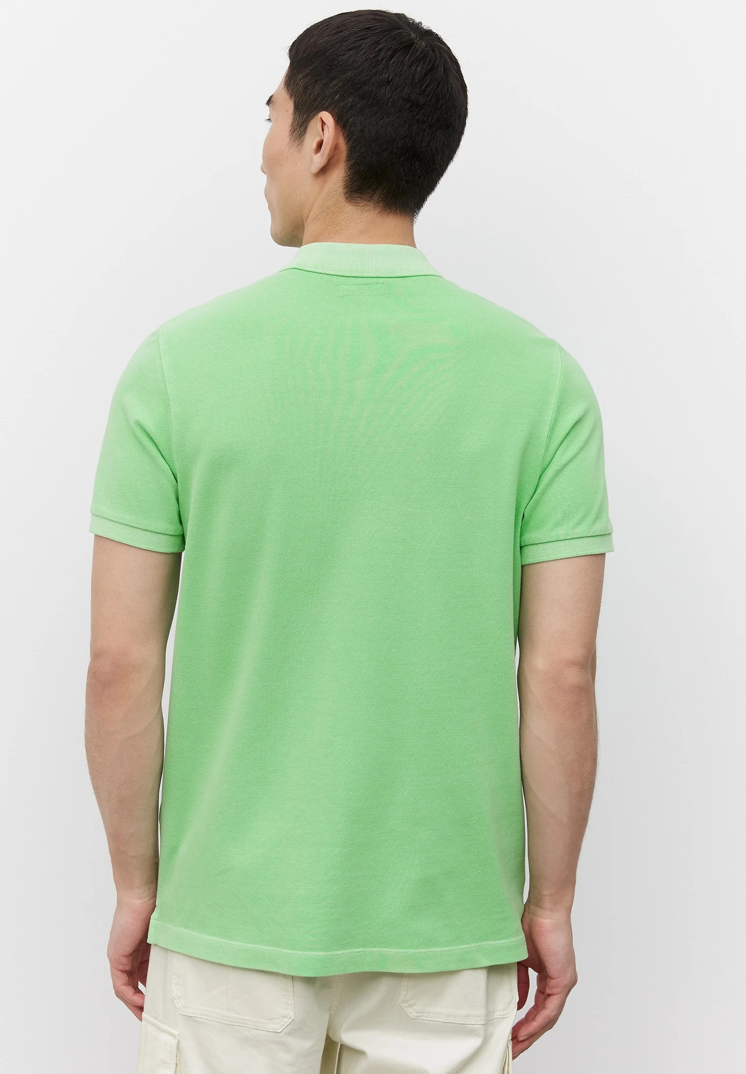 MARC O’POLO Kurzarm-Poloshirt Piqué shaped aus Organic Cotton-Stretch, luminous green