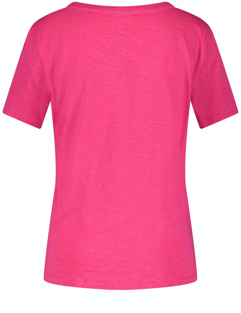 TAIFUN T-Shirt mit Stickerei GOTS, vibrant magnolia gemustert