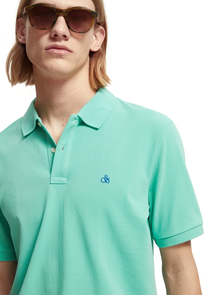 Scotch & Soda Classic pique polo in Organic Cotto, Smash Mint