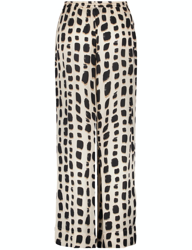 TAIFUN Palazzohose aus EcoVero Viskose, oatmeal gemustert