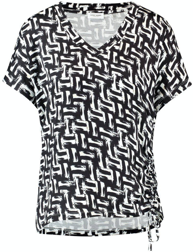 GERRY WEBER
Shirt mit Raffdetail, ecru/weiss/schwarz druck