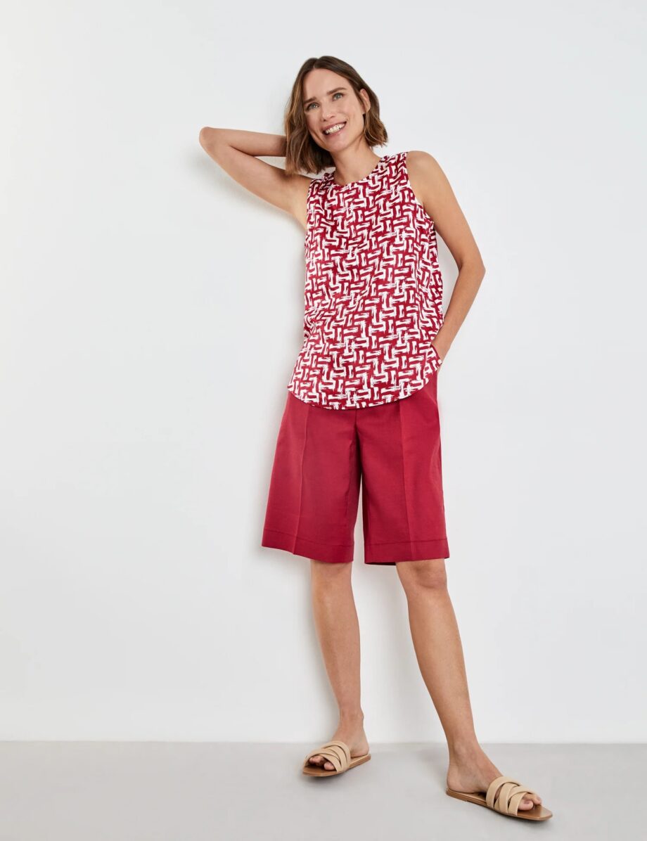 GERRY WEBER
      
        Blusentop mit grafischem Muster, wine offwhite