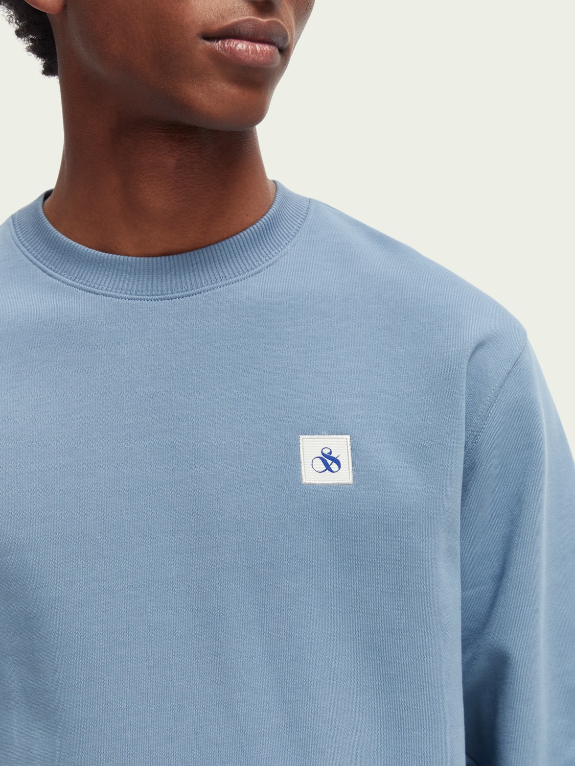 Scotch & Soda Sweatshirt aus Bio-Baumwolle mit Rundhalsausschnitt, Cosmos Blue