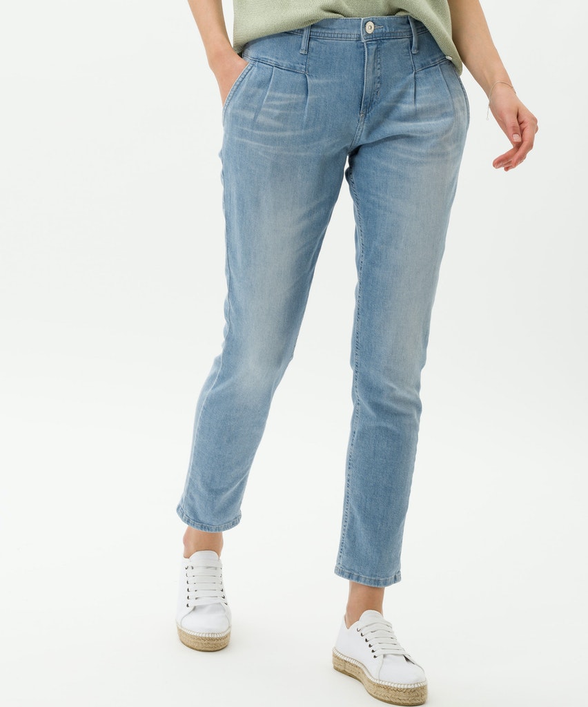 BRAX women S, Denimqualität Mode bleached Boyfriend-Jeans blue Merrit leichter used Shop Hartmann - Style in