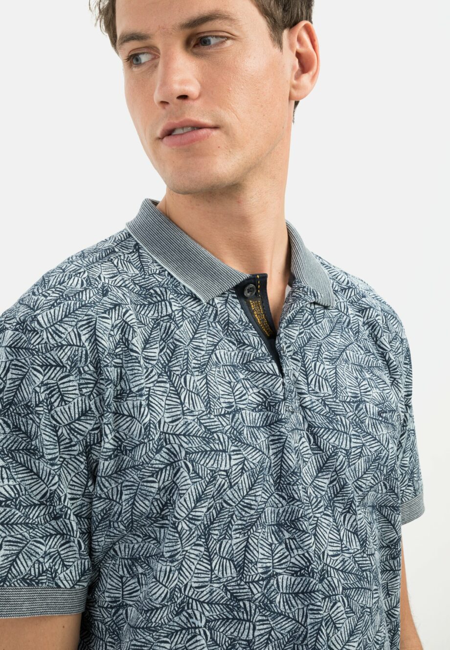 Camel active Kurzarm Poloshirt mit Allover Print, night blue