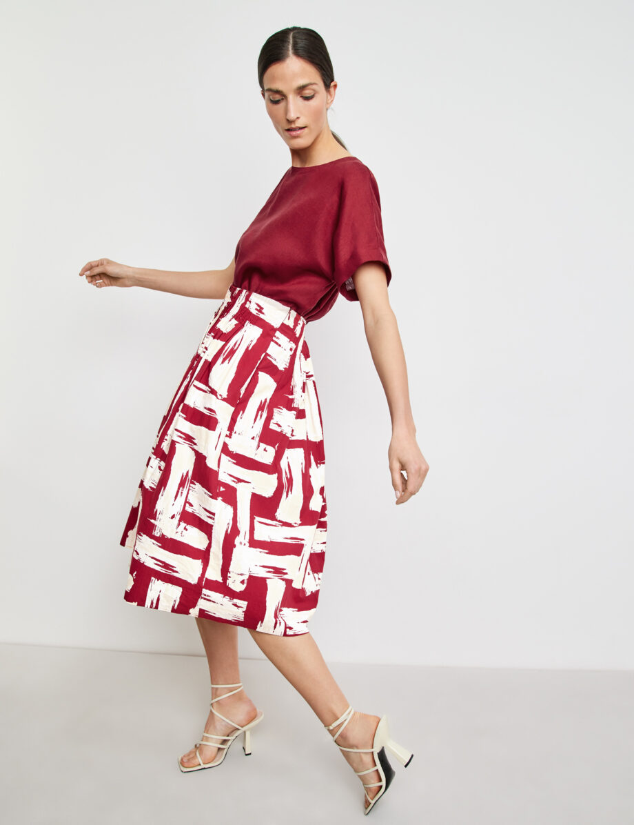 GERRY WEBER
      
        Rock mit grafischem Muster, wine offwhite