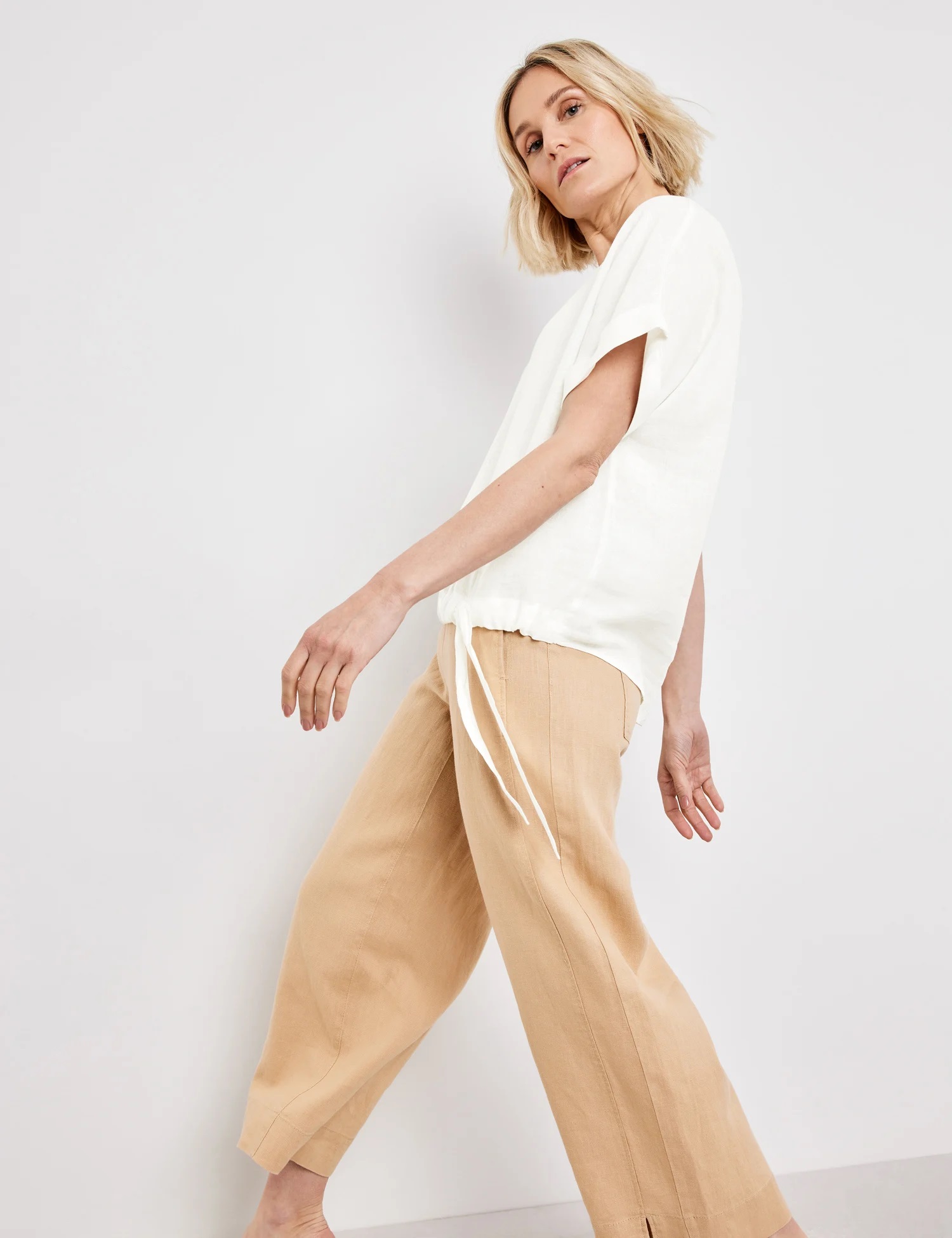 GERRY WEBER
Bluse mit Bindedetail, off-white