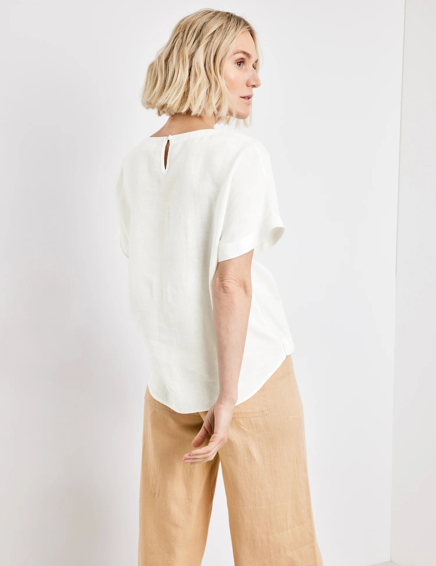 GERRY WEBER
Bluse mit Bindedetail, off-white