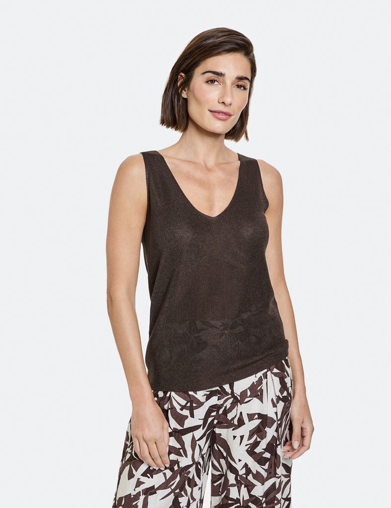 GERRY WEBER
Top aus feinem Strick EcoVero, dark brown