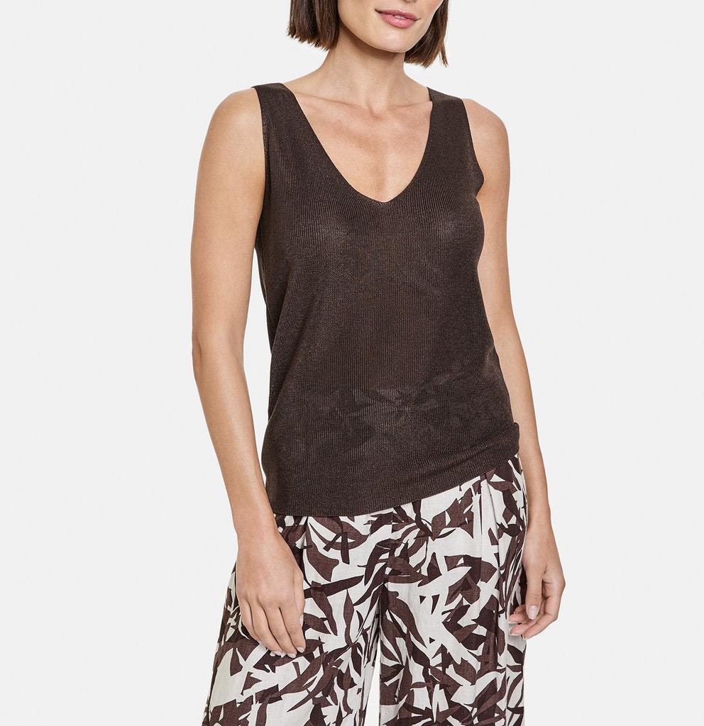 GERRY WEBER
Top aus feinem Strick EcoVero, dark brown