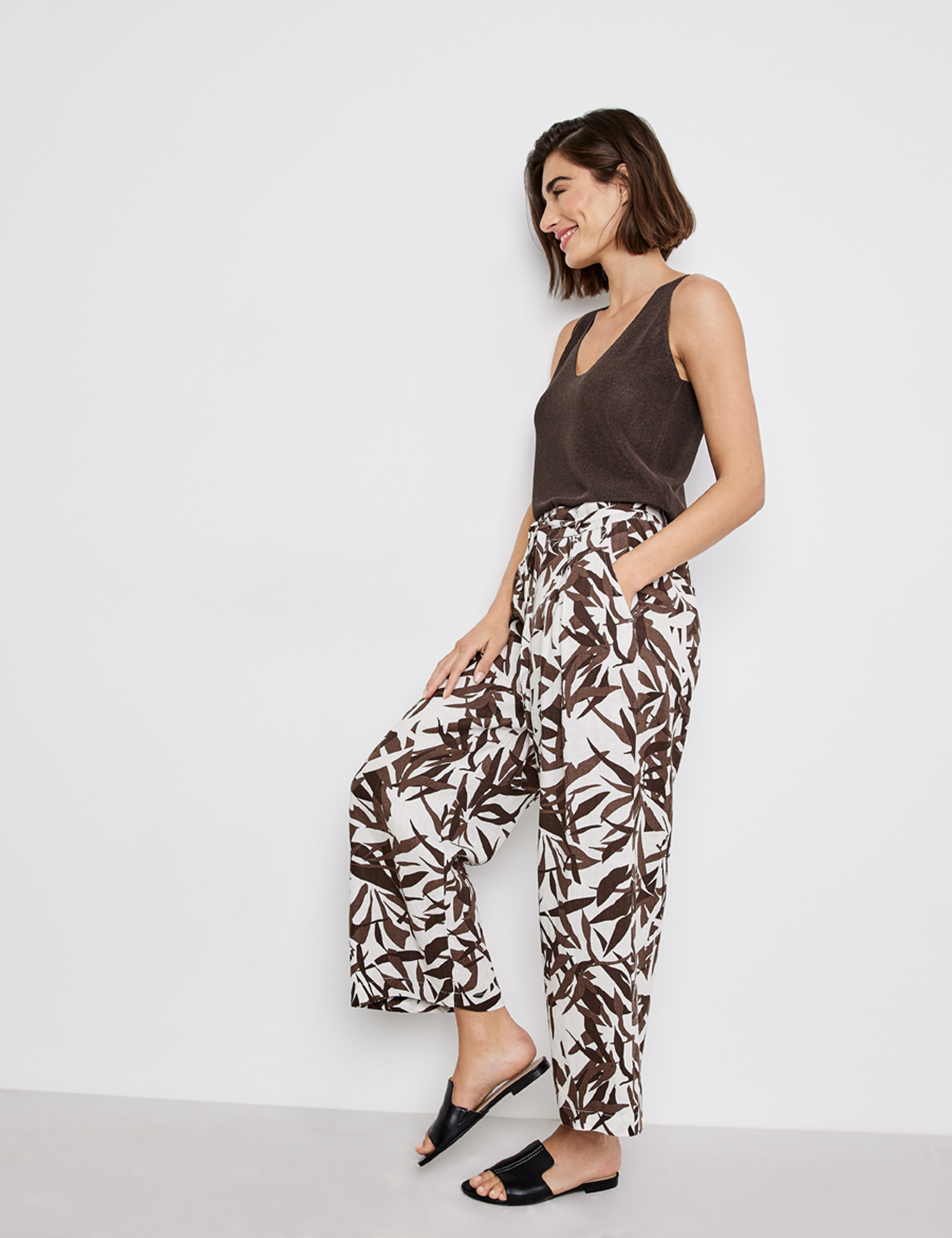 GERRY WEBER
Top aus feinem Strick EcoVero, dark brown