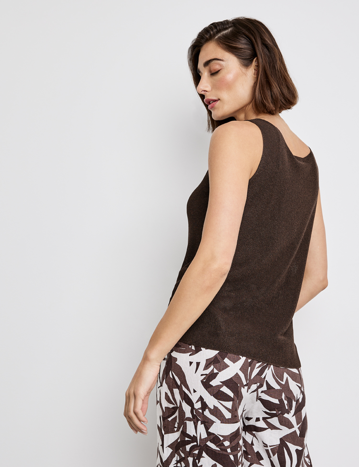 GERRY WEBER
Top aus feinem Strick EcoVero, dark brown