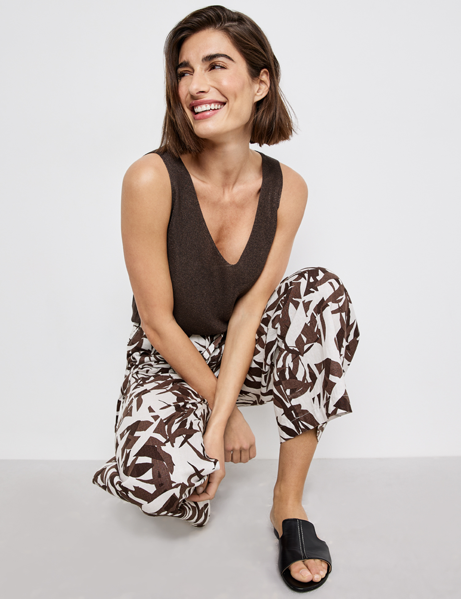 GERRY WEBER
Top aus feinem Strick EcoVero, dark brown