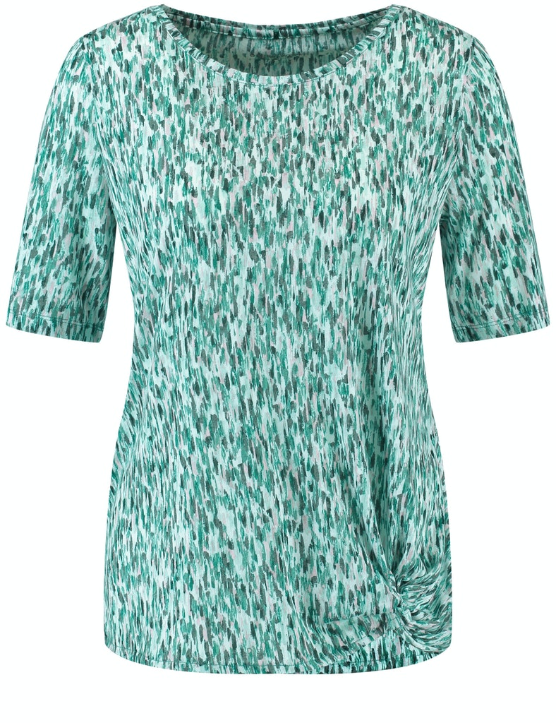 GERRY WEBER
Shirt mit Knotendetail, gruen/lila/pink druck