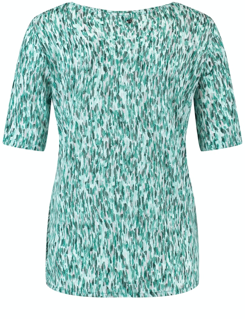 GERRY WEBER
Shirt mit Knotendetail, gruen/lila/pink druck